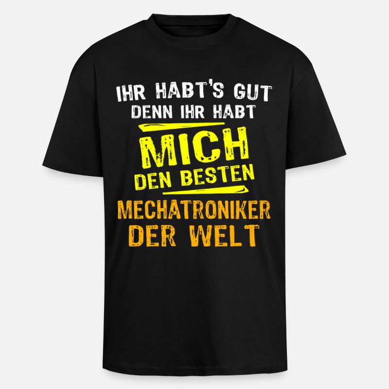 Mechatronics Technician Gift - Unisex Oversized Heavyweight T-shirt - black
