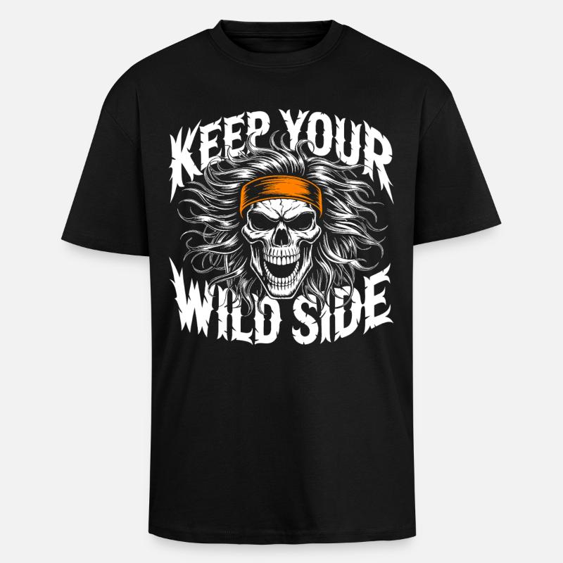 Keep Your Wild Side Skull - Oversized Heavyweight Unisex T-Shirt - Schwarz