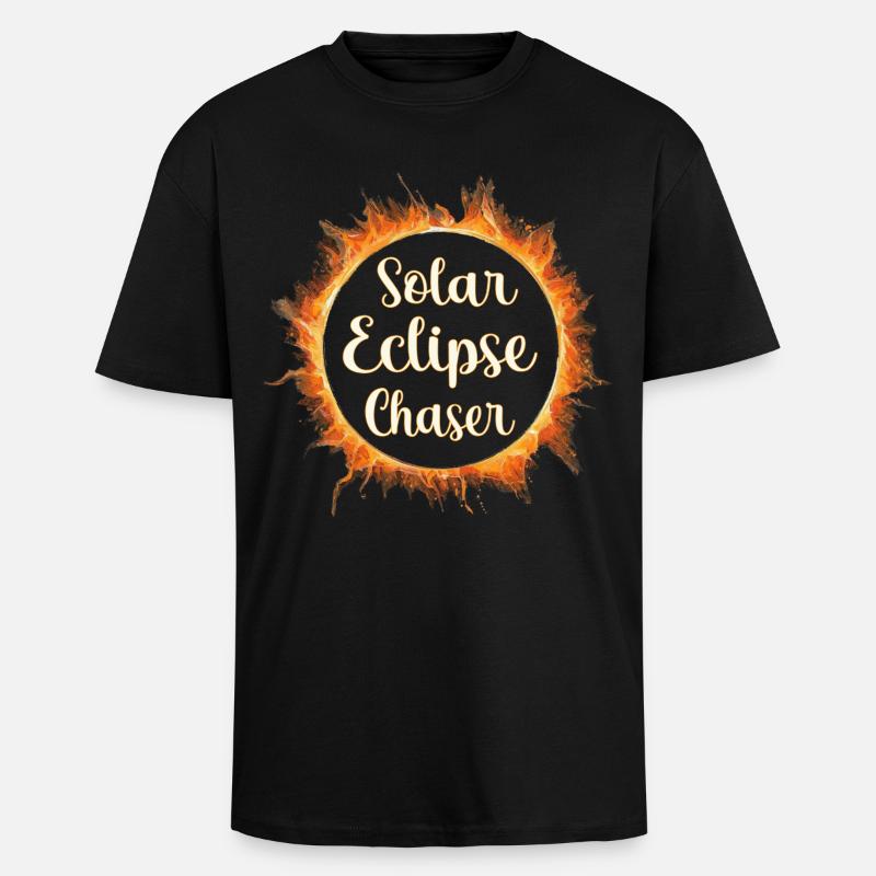Solar eclipse chaser - Unisex Oversized Heavyweight T-shirt - black