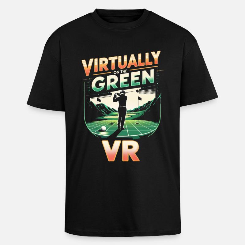 Golfsimulator - Oversized Heavyweight Unisex T-Shirt - Schwarz