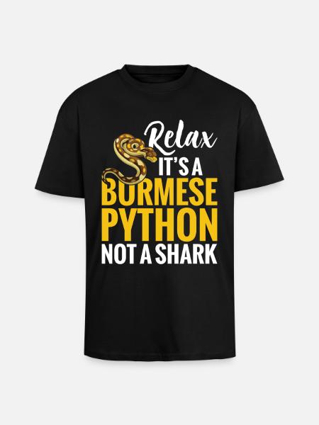  Snake Owner Terrarium Reptile Enclosure Burmese - Unisex Oversized Heavyweight T-shirt - black