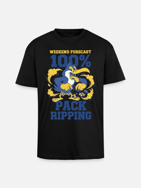 Wochenend-Vorhersage-Pack-Ripping-Karten-Sammler - Oversized Heavyweight Unisex T-Shirt - Schwarz