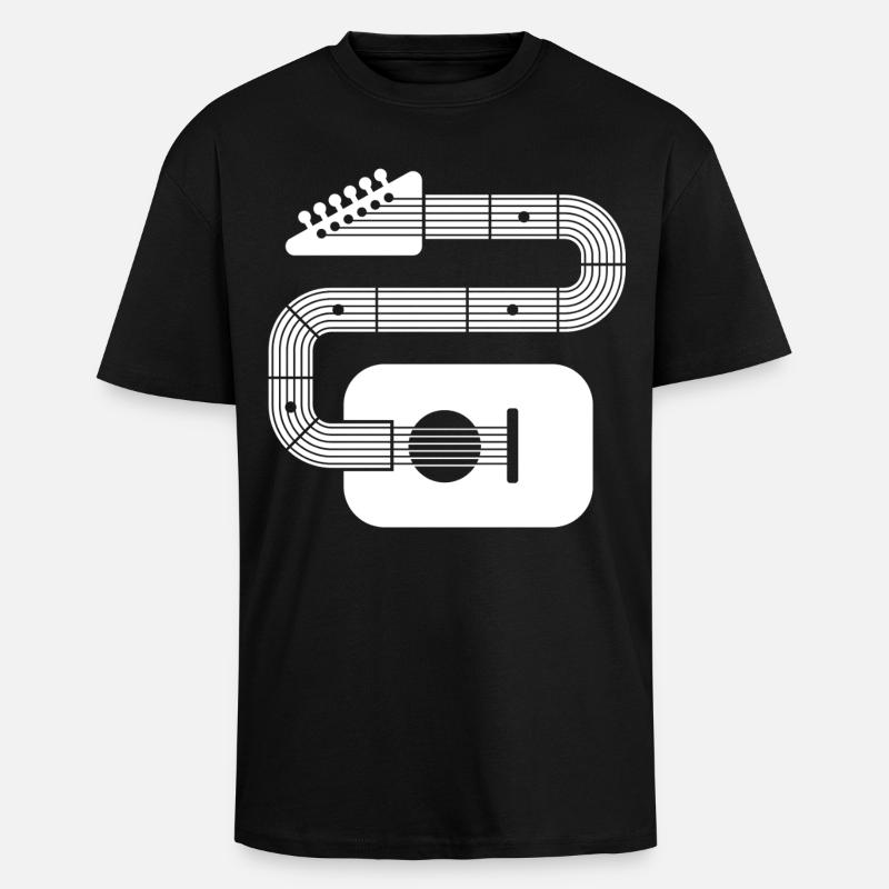 Abstrakte Formgitarre - Oversized Heavyweight Unisex T-Shirt - Schwarz
