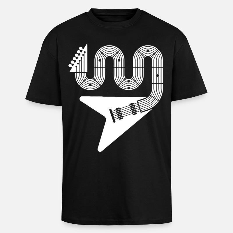 Abstrakte E-Gitarre - Oversized Heavyweight Unisex T-Shirt - Schwarz