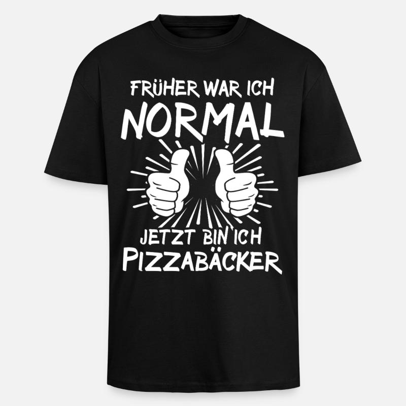 Pizzabäcker - Oversized Heavyweight Unisex T-Shirt - Schwarz
