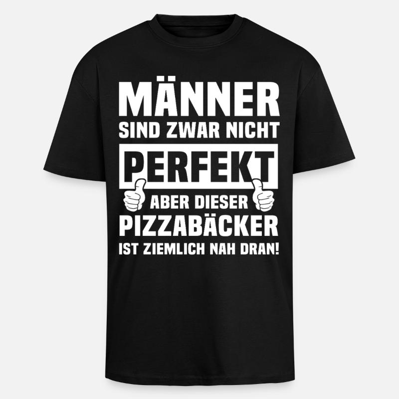 Pizzabäcker - Oversized Heavyweight Unisex T-Shirt - Schwarz