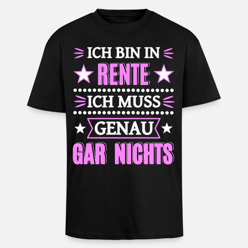 Endlich in Rente - Oversized Heavyweight Unisex T-Shirt - Schwarz