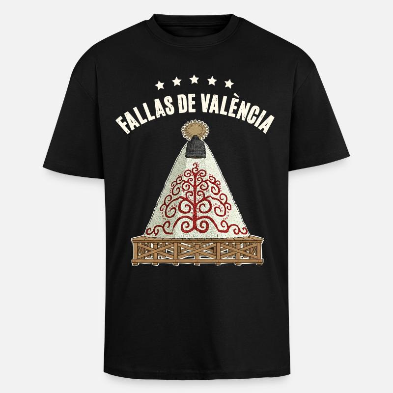 Fallas De Valencia Blumen - Oversized Heavyweight Unisex T-Shirt - Schwarz