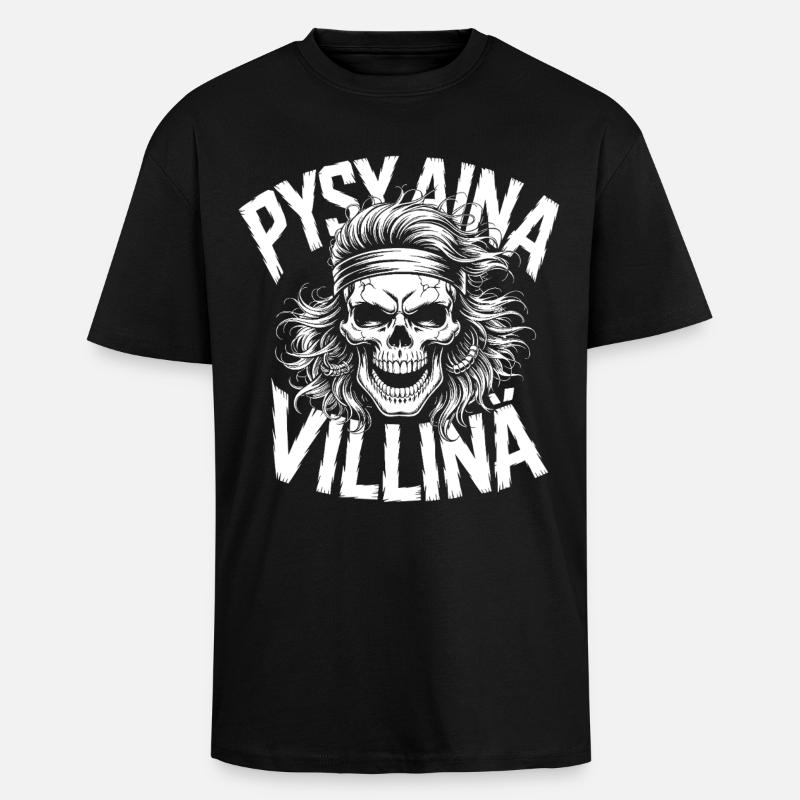 Conception du crâne sauvage - T-shirt unisexe oversize épais - noir