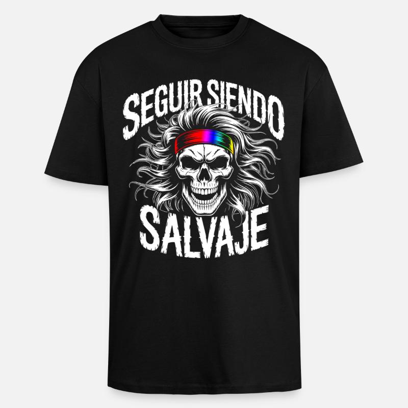 Wild Side Skull - Oversized Heavyweight Unisex T-Shirt - Schwarz