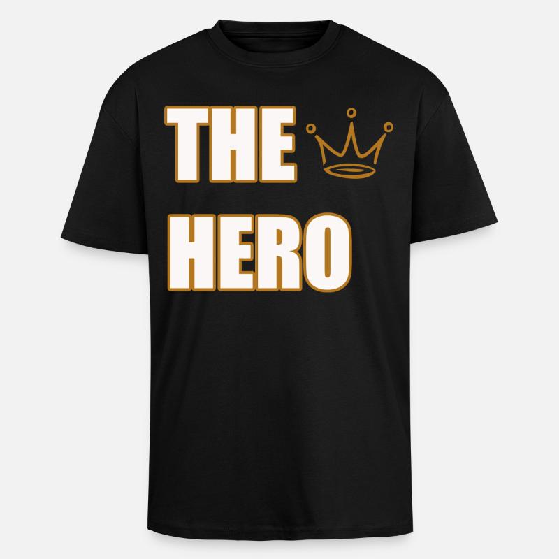 THE HERO – Bold & Powerful Statement Design - Oversized Heavyweight Unisex T-Shirt - Schwarz