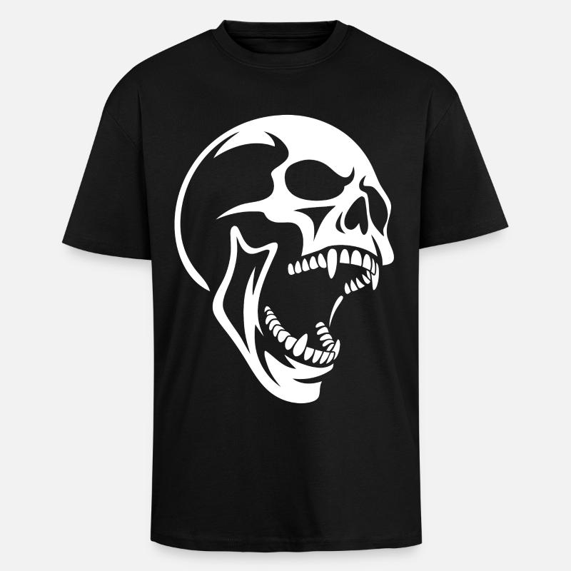 Cri de Crâne Design de Crâne - T-shirt unisexe oversize épais - noir