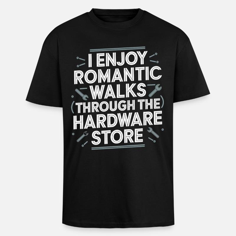 Romantic workshop walks - Unisex Oversized Heavyweight T-shirt - black