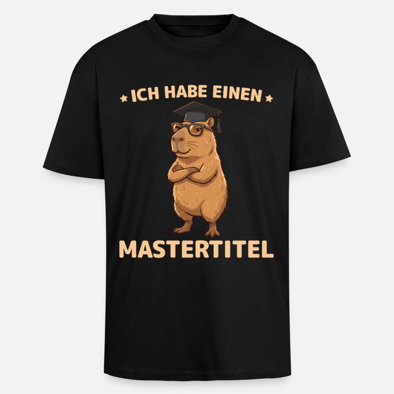 Master 2026 Capybara Bestandene Masterprüfung - Oversized Heavyweight Unisex T-Shirt - Schwarz