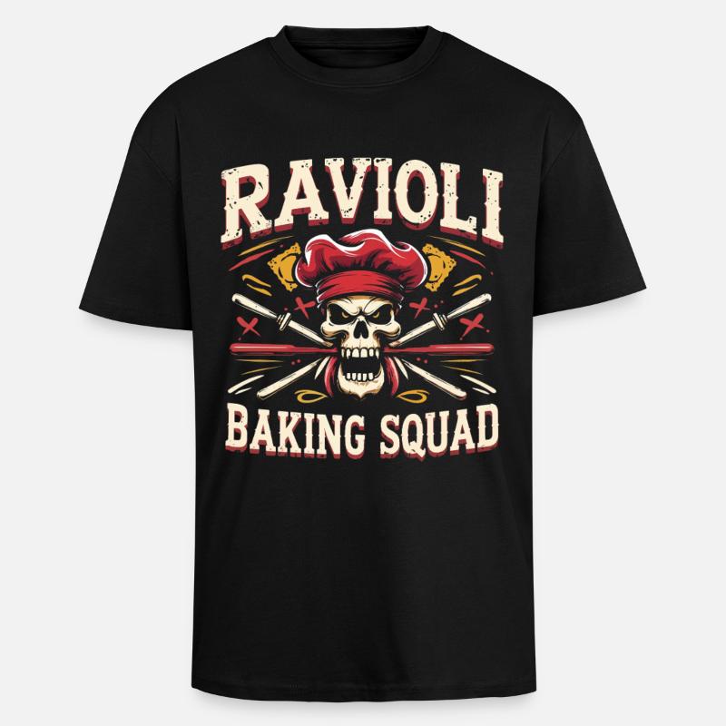 Ravioli Baking Squad - Oversized Heavyweight Unisex T-Shirt - Schwarz