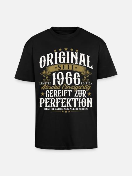 Original 1966 Vintage Birthday Gift - Unisex Oversized Heavyweight T-shirt - black