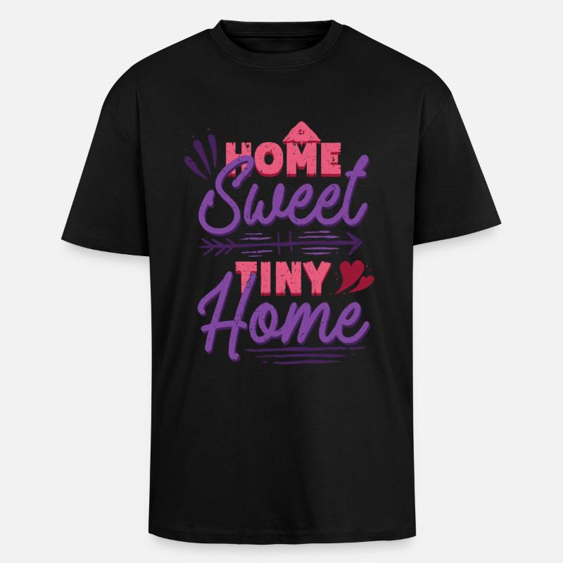 Tiny House Hjem Sødt Tiny Home - Tyk Oversize T-shirt - sort
