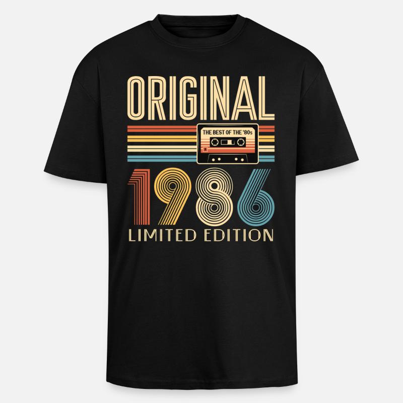 40-årsdag, 40 år, original 1986 - Unisex oversized t-skjorte i kraftig kvalitet - svart