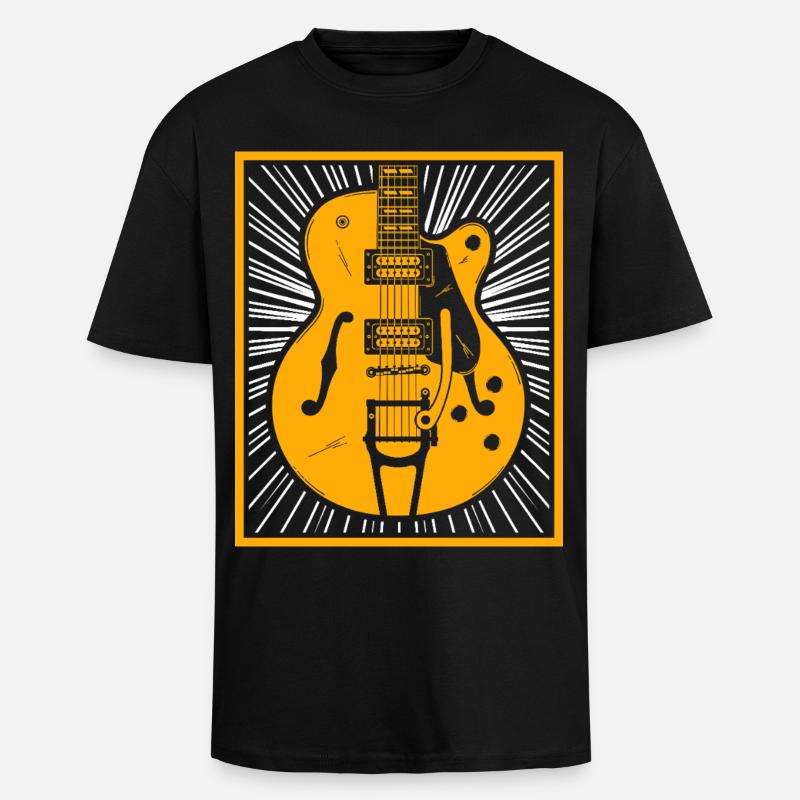 Retro gitarrsilhuett - Unisex oversized t-shirt i kraftig kvalitet - svart