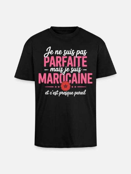 je suis marocaine - T-shirt unisexe oversize épais - noir