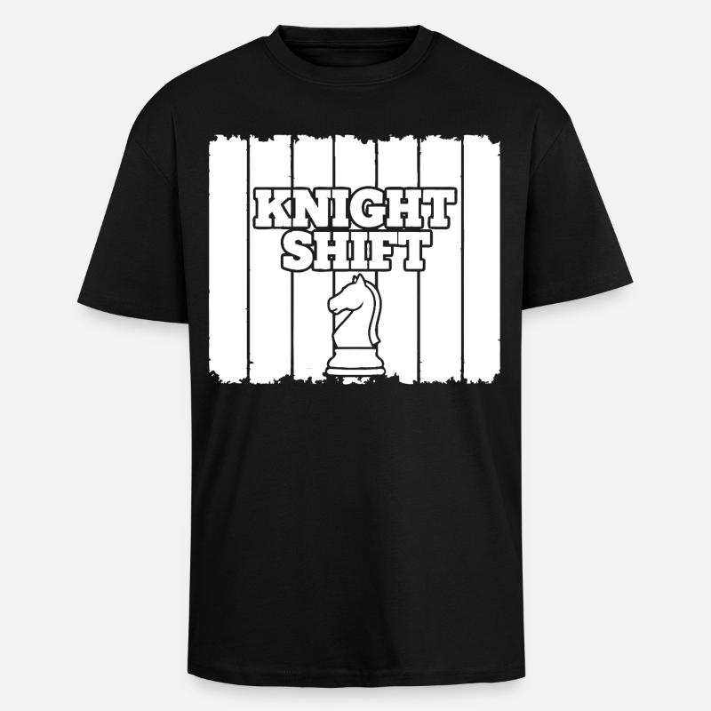 Shift du cavalier d’échecs - T-shirt unisexe oversize épais - noir