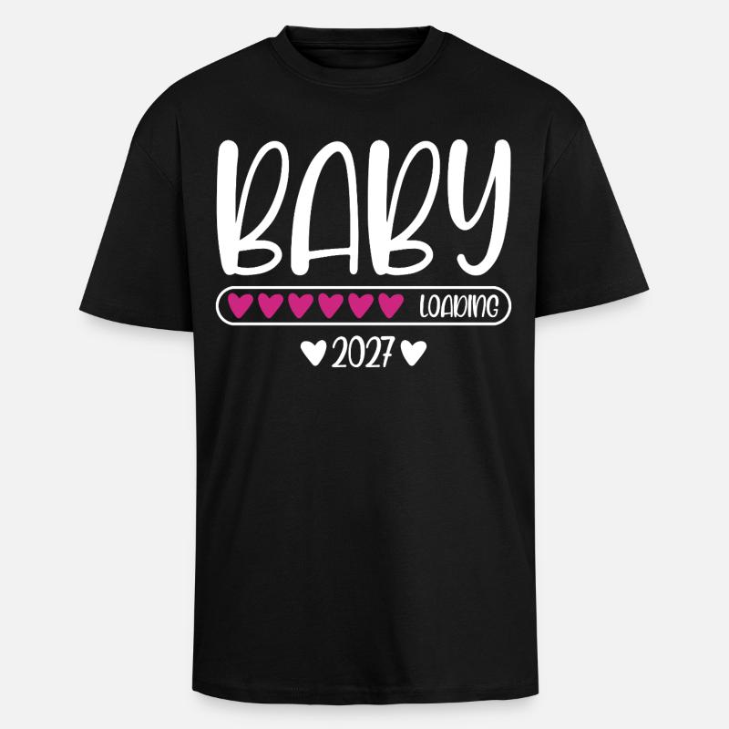 Baby 2027 loading Herzchen Ladebalken - Oversized Heavyweight Unisex T-Shirt - Schwarz