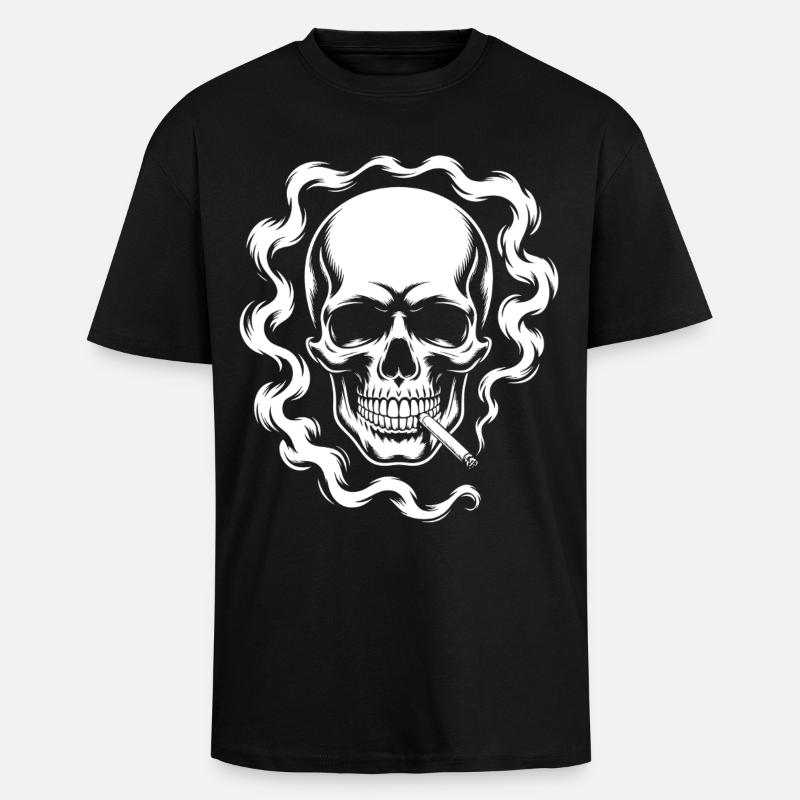Conception du crâne fumant - T-shirt unisexe oversize épais - noir