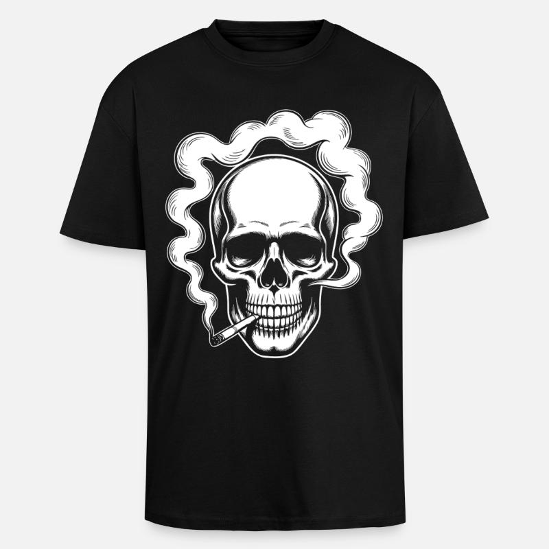Conception du crâne fumant - T-shirt unisexe oversize épais - noir