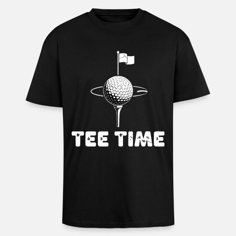 Golf Tee Time - Oversized Heavyweight Unisex T-Shirt - Schwarz