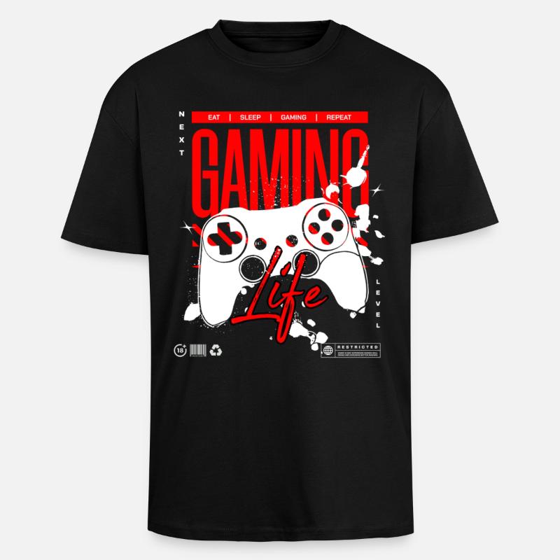 Next Level Gaming Life Controller T-Shirt - Oversized Heavyweight Unisex T-Shirt - Schwarz
