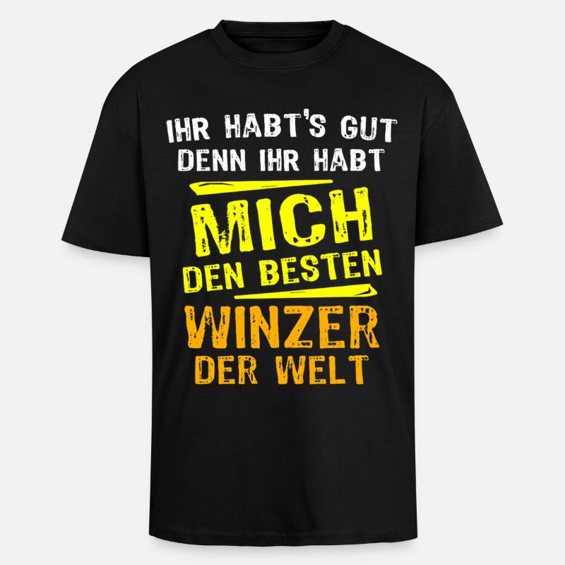 Winemaker Gift - Unisex Oversized Heavyweight T-shirt - black