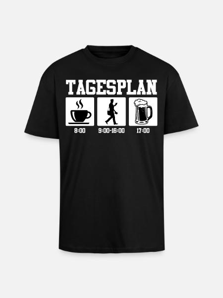 Postman DAILY SCHEDULE Parcel Deliverer Funny - Unisex Oversized Heavyweight T-shirt - black