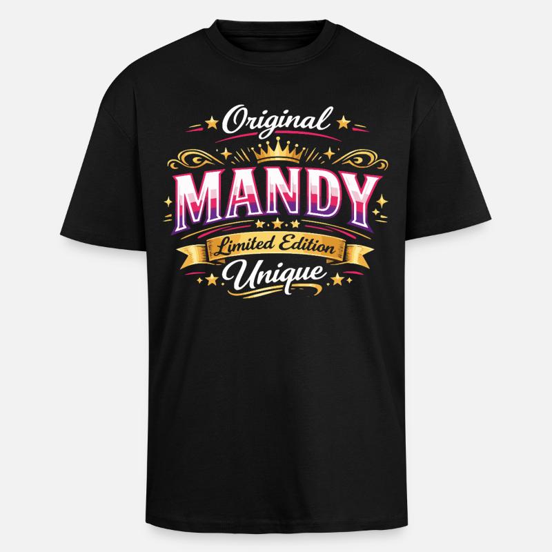 Nom de Mandy - T-shirt unisexe oversize épais - noir