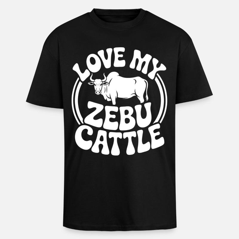 J’adore mon bœuf zébu - T-shirt unisexe oversize épais - noir