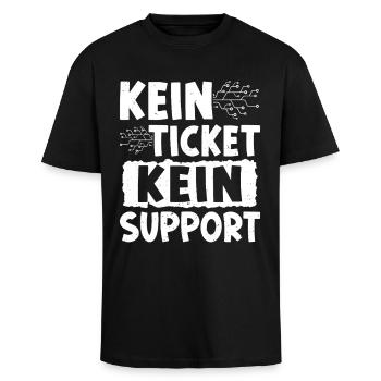 Nerd Computer KEIN TICKET KEIN PROBLEM LUSTIG - Oversized Heavyweight Unisex T-Shirt - Schwarz - Vorne - Alina (178cm) & Michal (187cm)