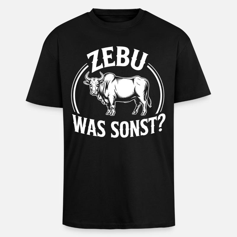 Zebu What Else Retro Logo - Unisex Oversized Heavyweight T-shirt - black