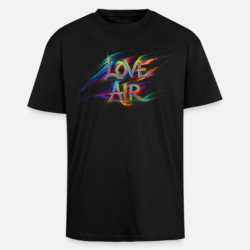 Farbenfrohe Liebesluft-Text-Gemälde - Oversized Heavyweight Unisex T-Shirt - Schwarz