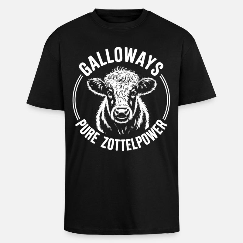 Tête de bœuf de Galloway - T-shirt unisexe oversize épais - noir