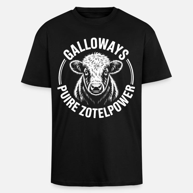 Tête de bœuf de Galloway - T-shirt unisexe oversize épais - noir