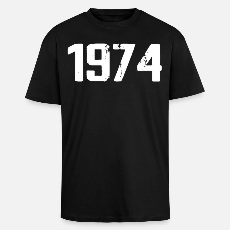 1974 – Großartig seit 1974 - Oversized Heavyweight Unisex T-Shirt - Schwarz