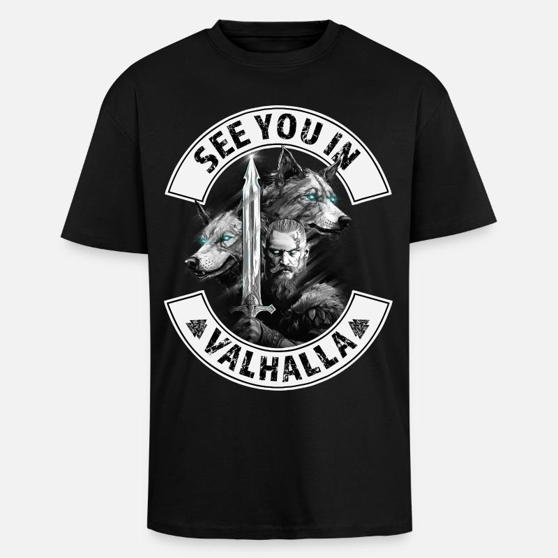On se voit à Valhalla - T-shirt unisexe oversize épais - noir