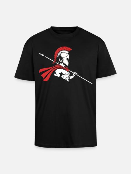 Spartan Profile Spear Logo Maskottchen Krieger - Oversized Heavyweight Unisex T-Shirt - Schwarz
