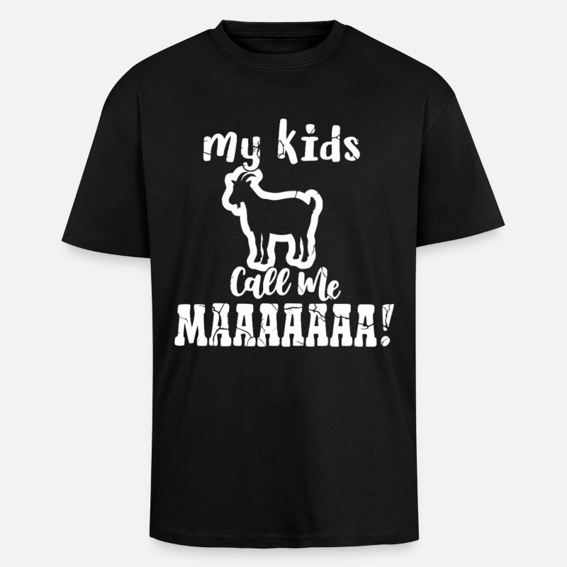 Funny Goat Mom - Oversized Heavyweight Unisex T-Shirt - Schwarz