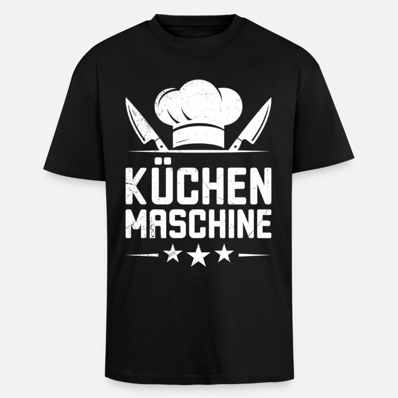 Chef's Clothes KITCHEN MACHINE Fun - Unisex Oversized Heavyweight T-shirt - black