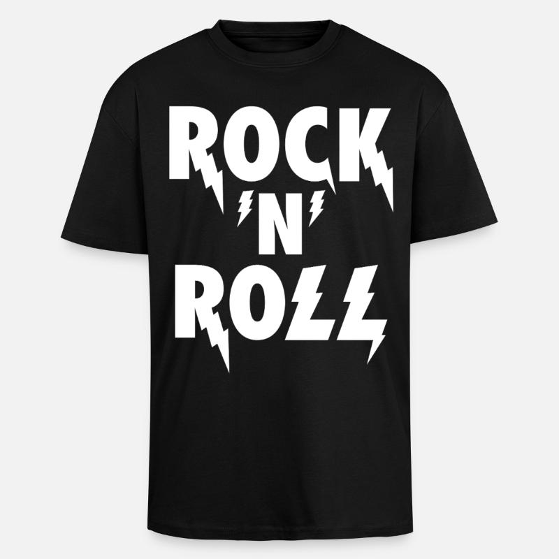 Rock'N'Roll Blitz-Emblem - Oversized Heavyweight Unisex T-Shirt - Schwarz
