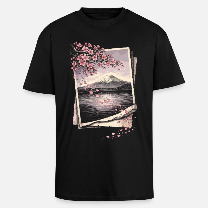 Kirsebærblomst Sakura Kirsebærblomst - Unisex oversized heavyweight t-shirt - sort