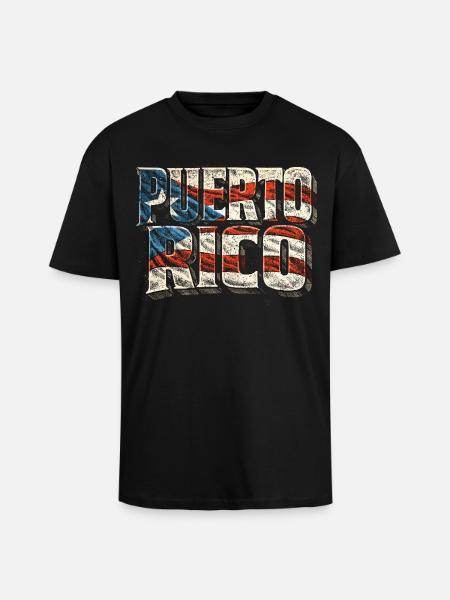 Puerto Rico Boricua - Oversized Heavyweight Unisex T-Shirt - Schwarz