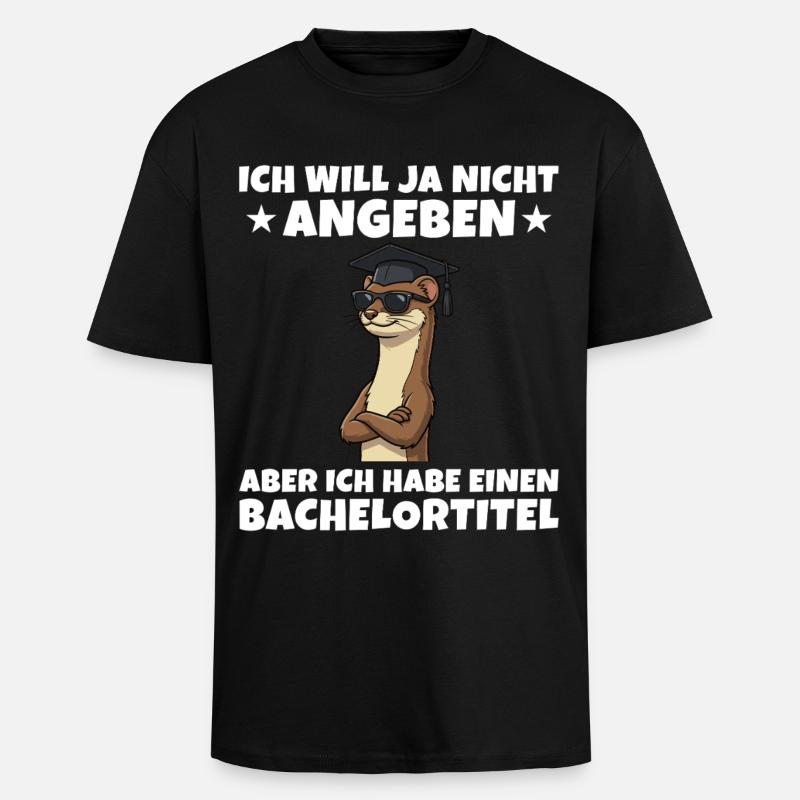 Bachelortitel geschafft Wiesel Studium Abschluss - Oversized Heavyweight Unisex T-Shirt - Schwarz