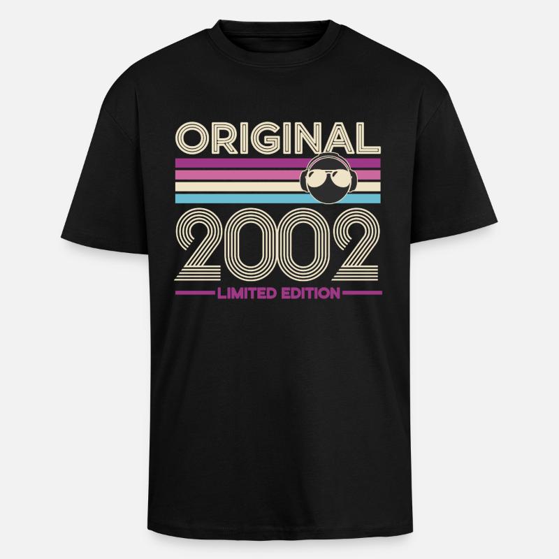 2002 Retro Édition Limitée - T-shirt unisexe oversize épais - noir