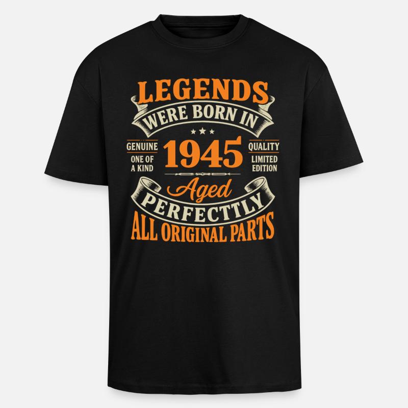 Legenden wurden 1945 perfekt gealtert - Oversized Heavyweight Unisex T-Shirt - Schwarz